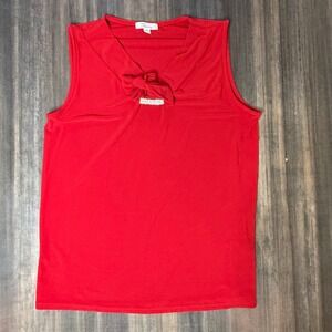 89th + Madison Red Sleeveless Top Rhinestone Detail Blouse‎ Size Small